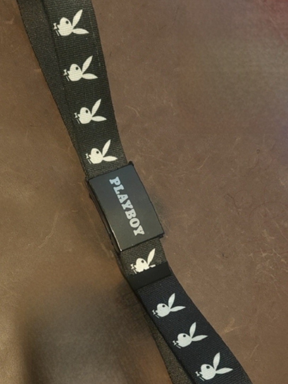 Black And White Playboy Adjustable Belt